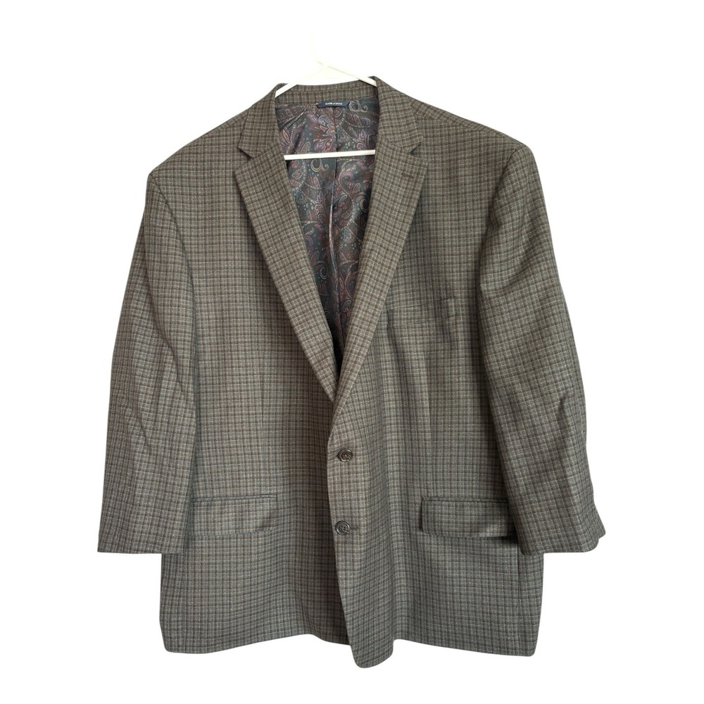 LAUREN RALPH LAUREN Suit Jacket  Size‎ 54R Plaid Blue Sport Coat Paisley Lined